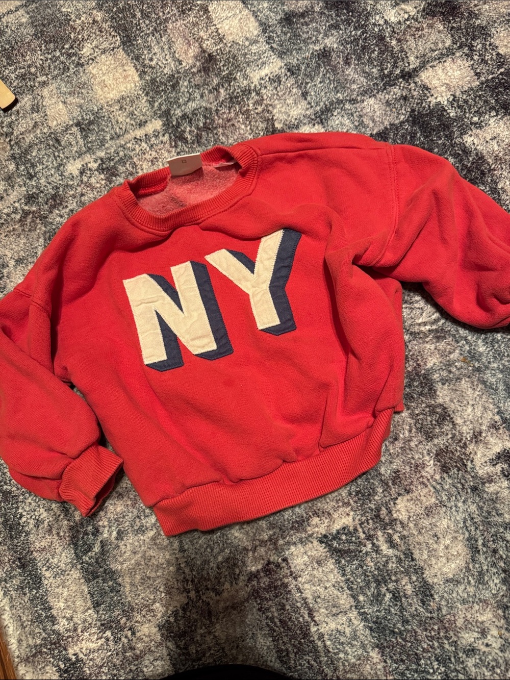Zara Red Kids Sweatshirt with NY Patch